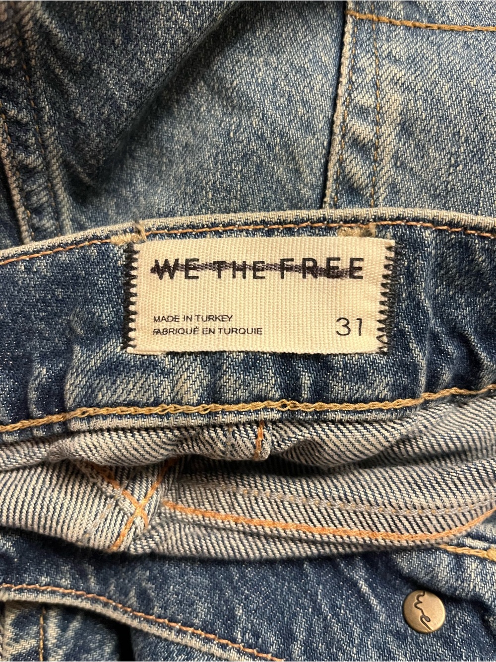 Free People/ We The Free Final Countdown Wide Leg Cuffed Jeans Size 31 - Picture 12 of 13